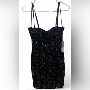 Windsor Black Dress with Silver Rhinestones